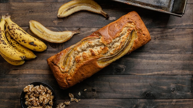 Panino alla banana vista dall'alto