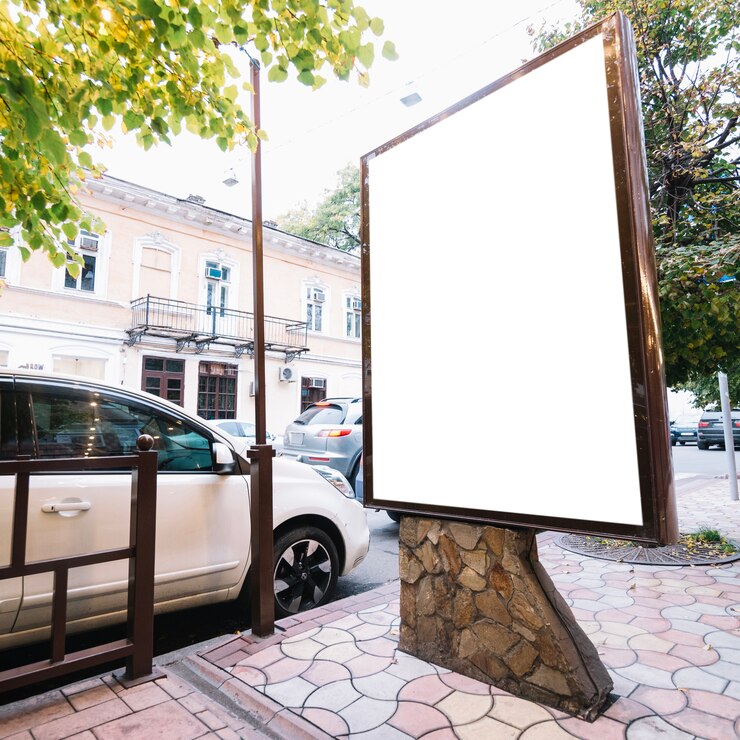 Foto gratuito pannello pubblicitario in stile