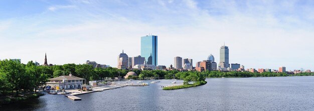 Panorama della baia sul retro di Boston