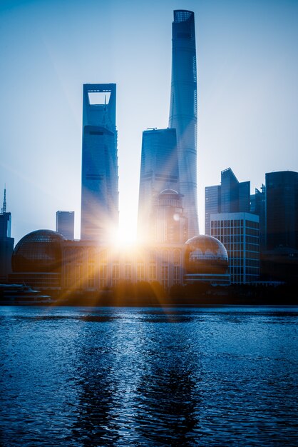 Panorama di skyline di Shanghai