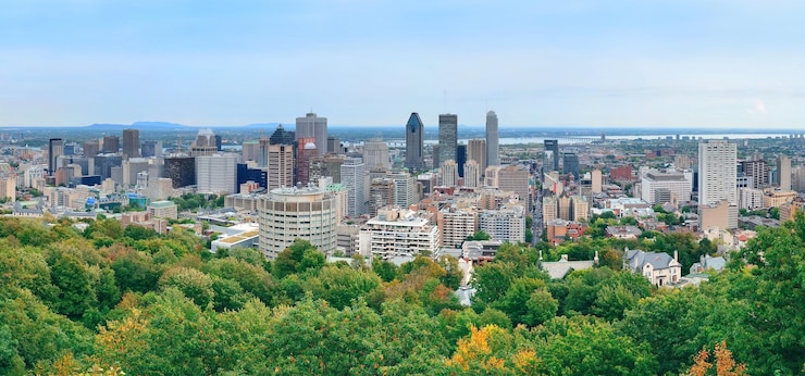 Foto gratuito panorama di vista di giorno di montreal