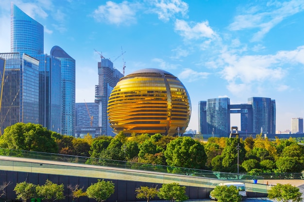 Panoramico esterno città shanghai percorso