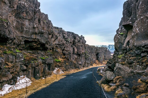 Parco nazionale di Pingvellir, placche tettoniche in Islanda.