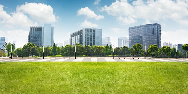 Parco nel centro finanziario di lujiazui, Shanghai, Cina