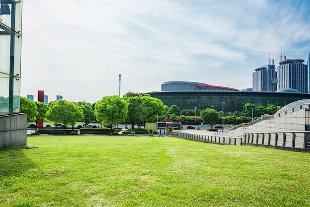 Parco nel centro finanziario di lujiazui, Shanghai, Cina