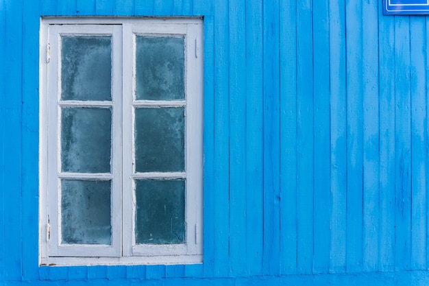 parete di legno blu