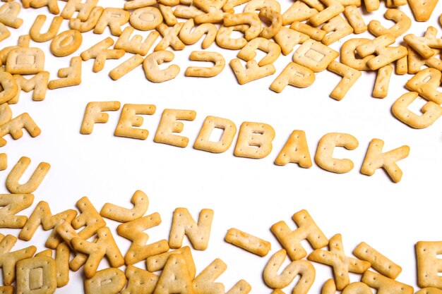 Parola di feedback scritta con i cookie