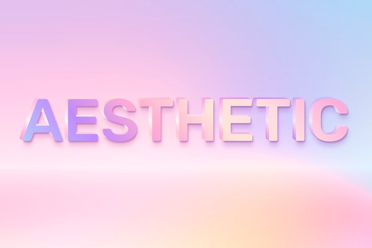 Foto gratuito parola estetica in stile testo olografico