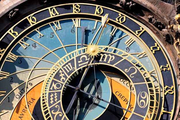 Parte dell'orologio zodiacale nella città di Praga