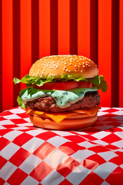 Pasta di hamburger fotorealista