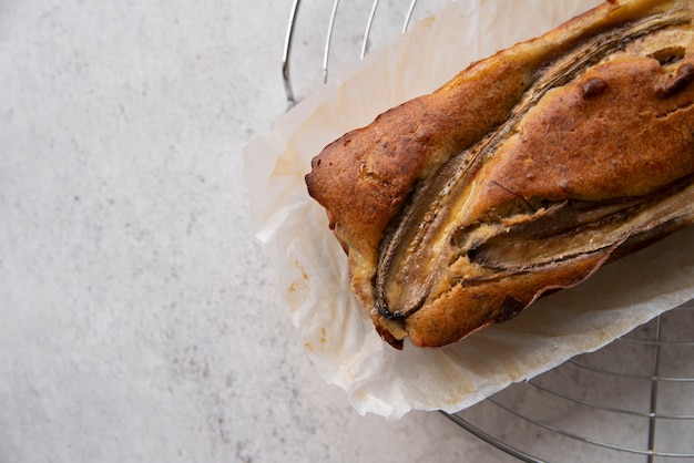 Pasticceria vista dall'alto con copia spazio