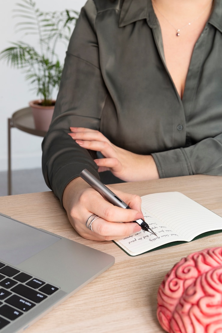 Foto gratuito persona che conduce una terapia psicologa online