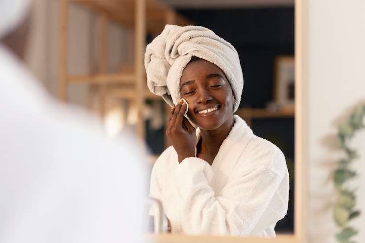 Foto gratuito persona che fa trattamenti di bellezza per la cura personale