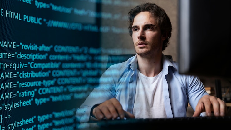 Foto gratuito persona che lavora in html sul computer