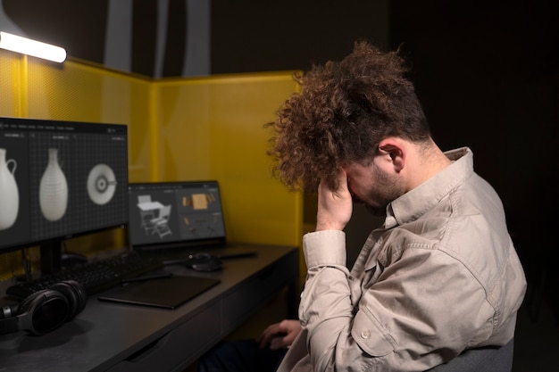 Persona che lavora su un progetto di animazione