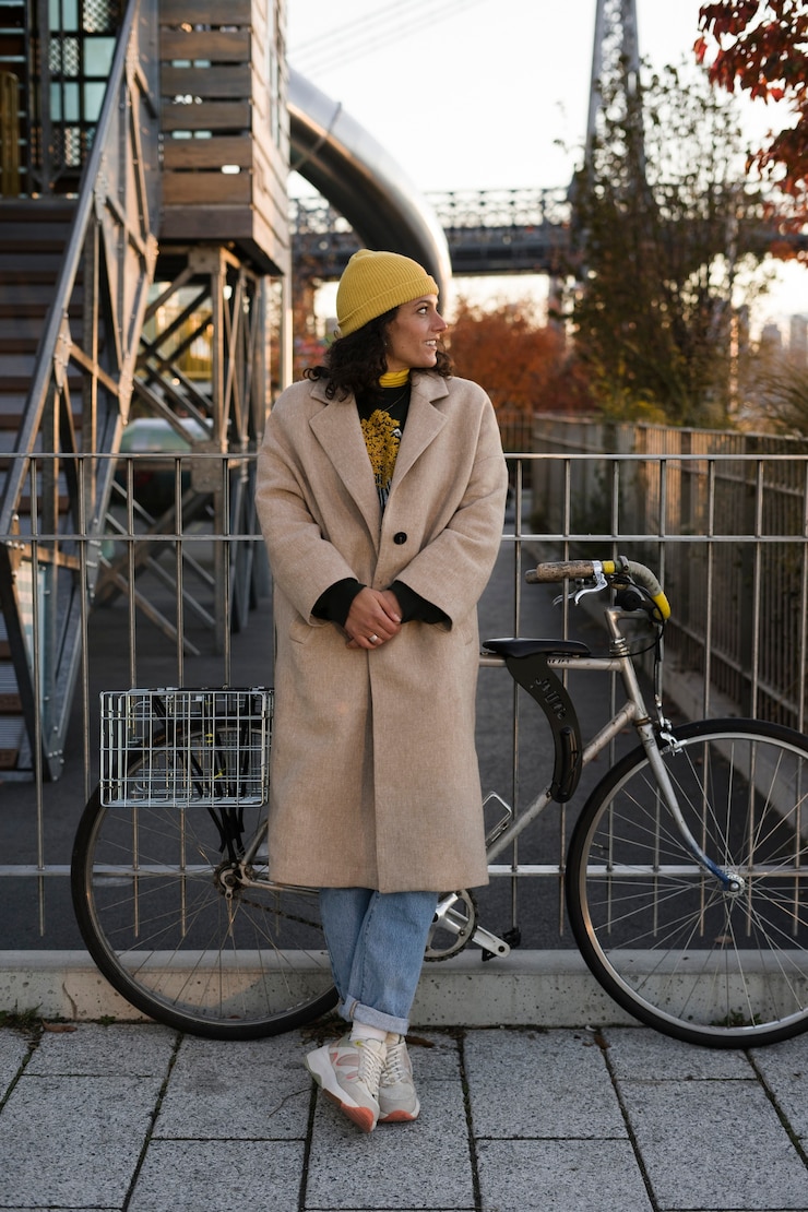 Foto gratuito persona che utilizza il trasporto ecologico a new york