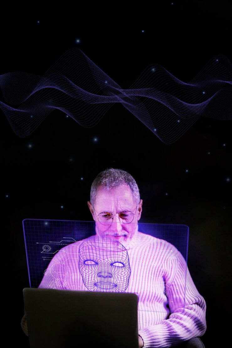 Foto gratuito persona con la maschera futuristica dell'avatar del metaverso