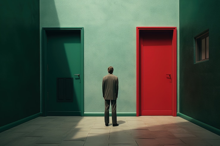 Foto gratuito persona davanti alle porte