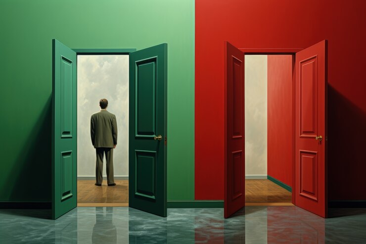 Foto gratuito persona davanti alle porte