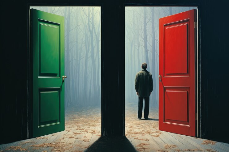 Foto gratuito persona davanti alle porte