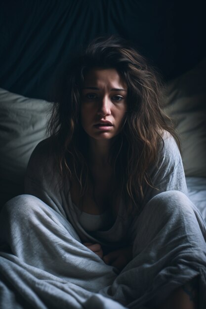 Persona depressa a letto