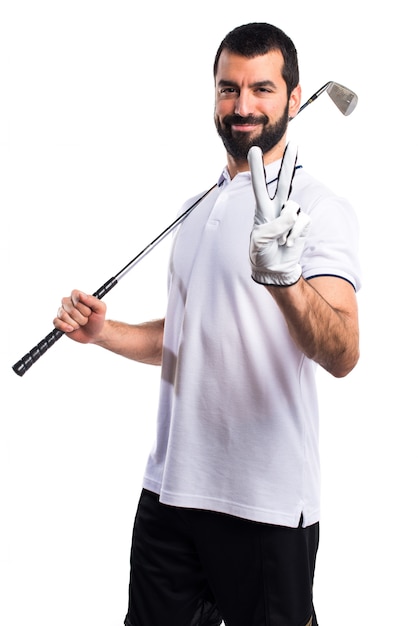 Persona entusiasta energia golfer maschile