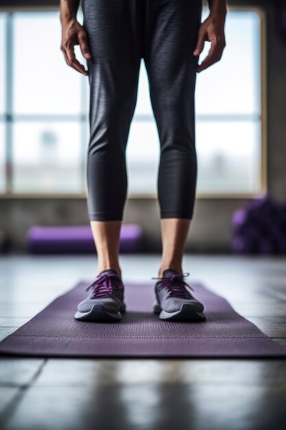 Persona ravvicinata che fa yoga sul tappetino