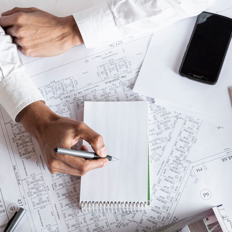 Foto gratuito persona vista dall'alto nella scrittura di tailleur