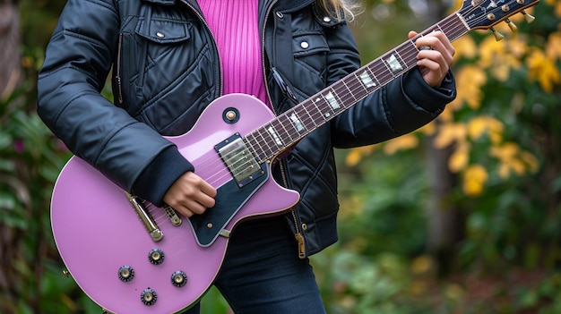 Personaggio che suona la chitarra elettrica