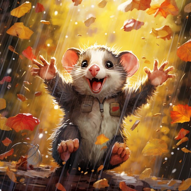 Personaggio dei cartoni animati di opossum selvatico