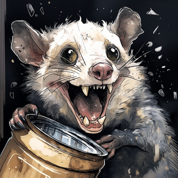 Personaggio dei cartoni animati di opossum selvatico