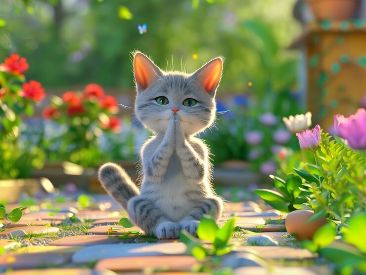 Foto gratuito personaggio di cartone animato 3d che pratica lo yoga