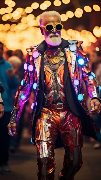 Personaggio futuristico in un ritratto di carnevale