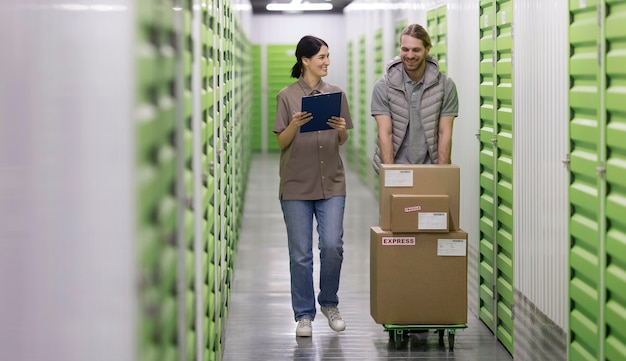 Persone al centro logistico a pieno regime