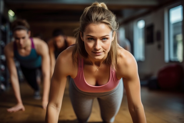 Persone che fanno yoga insieme in palestra