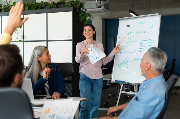 Persone che lavorano come una società di squadra