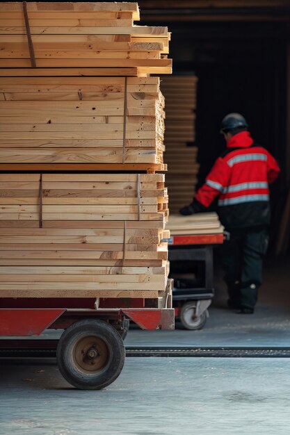 Persone che lavorano nell'industria e nelle fabbriche del legno