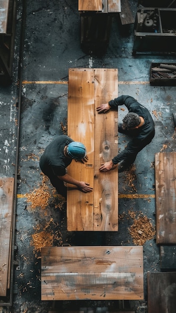 Persone che lavorano nell'industria e nelle fabbriche del legno