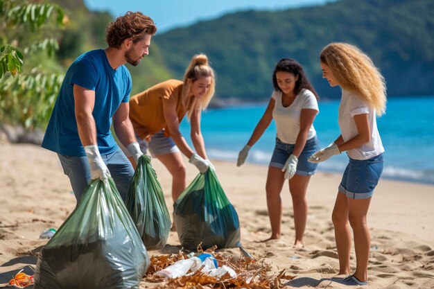 Persone che partecipano a un movimento di viaggi sostenibili