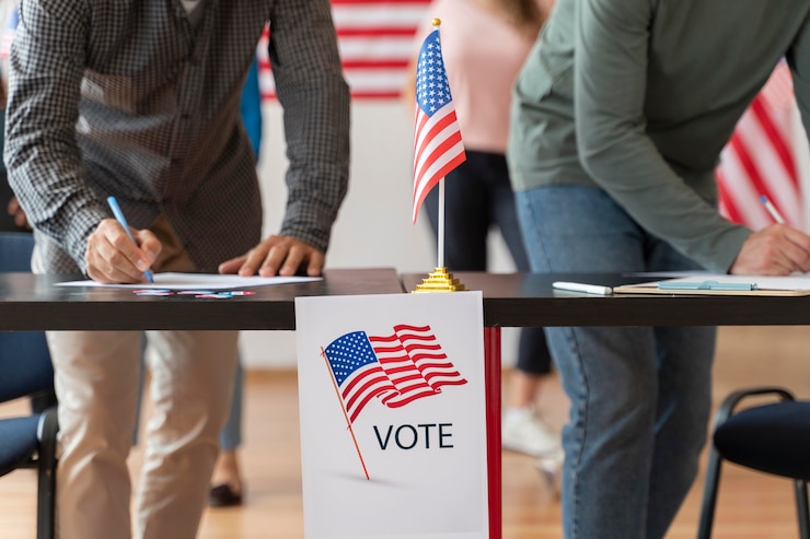 Foto gratuito persone che si registrano per votare negli stati uniti