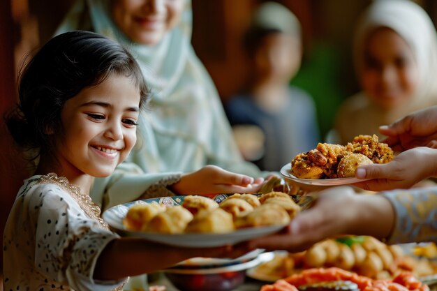 Persone con vista laterale che celebrano l'eid al-fitr