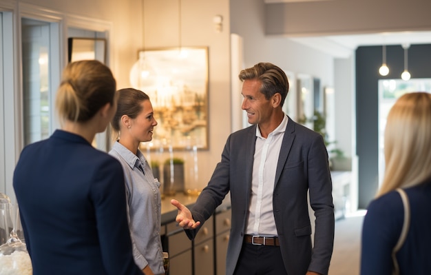 Persone di media taglia che lavorano come agenti immobiliari