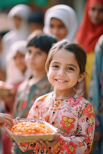 Persone di medio livello che celebrano l'eid al-fitr