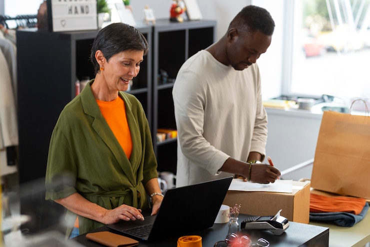 Foto gratuito persone di tiro medio che lavorano insieme