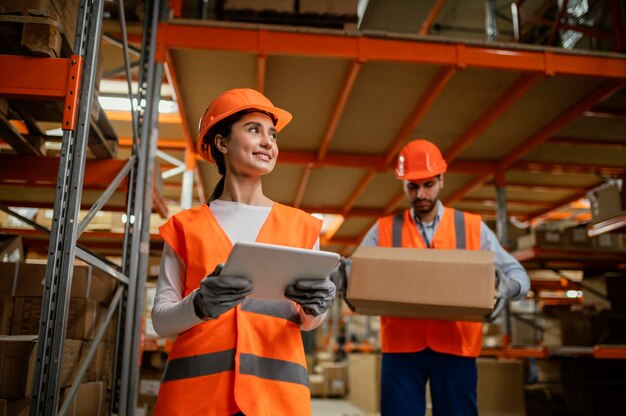 Persone in equipaggiamento di sicurezza che lavorano