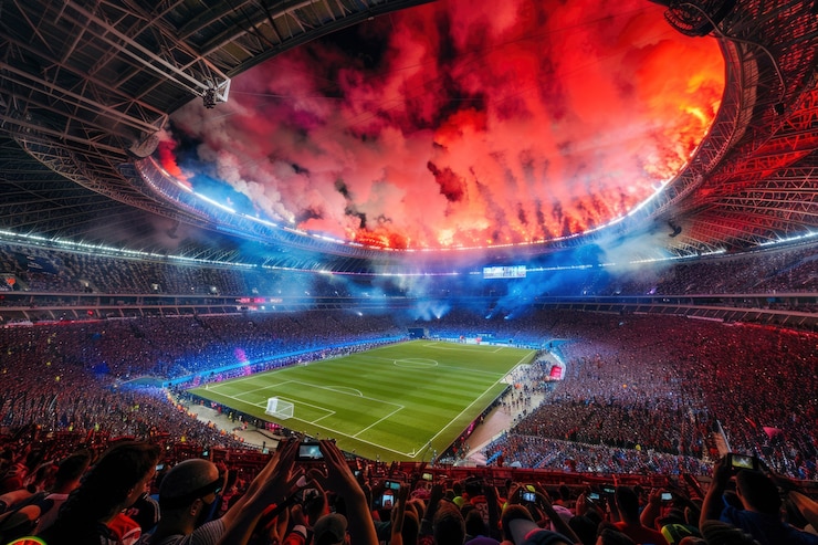 Foto gratuito persone sullo stadio di calcio