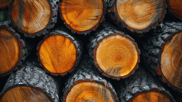 Perspettiva fotorealista dei tronchi di legno