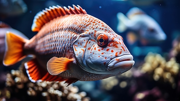 Pesce carino vicino alla barriera corallina