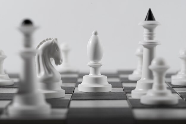 Pezzi degli scacchi monocromatici con tabellone