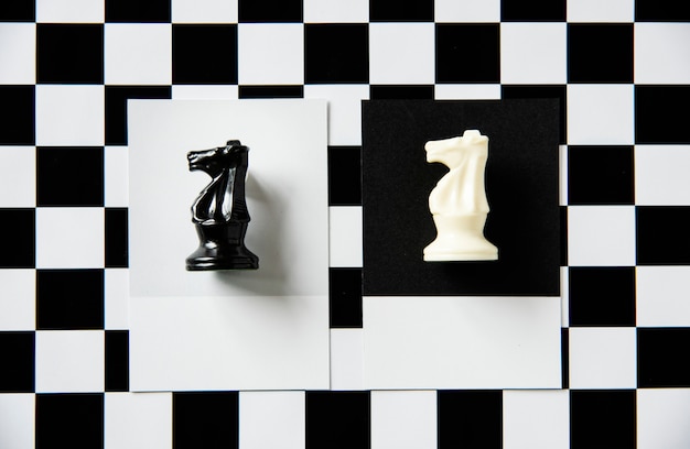 Pezzo degli scacchi cavaliere su un modello